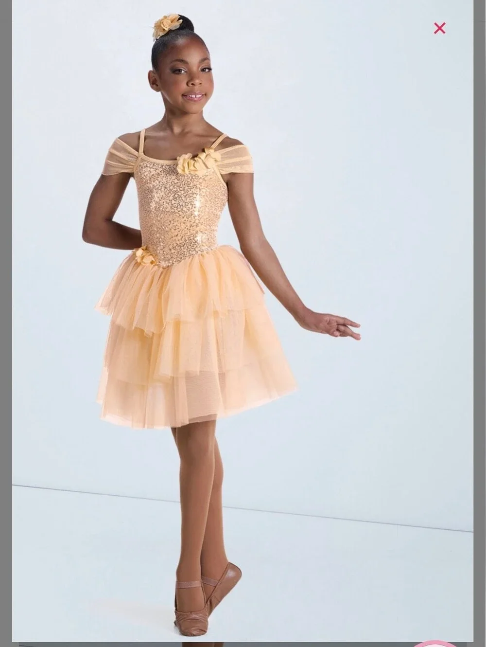 Weissman Showtime Buttercream Yellow Sequin Tutu Dance Costume Size XXLC